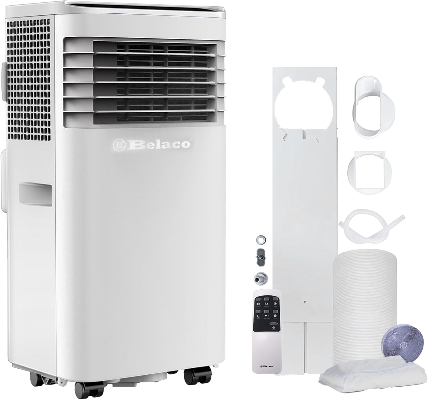 9,000 BTU Portable Air Conditioner – 4-in-1 Cooling, Fan, Dehumidifier, Night Mode with Remote and Window Kit