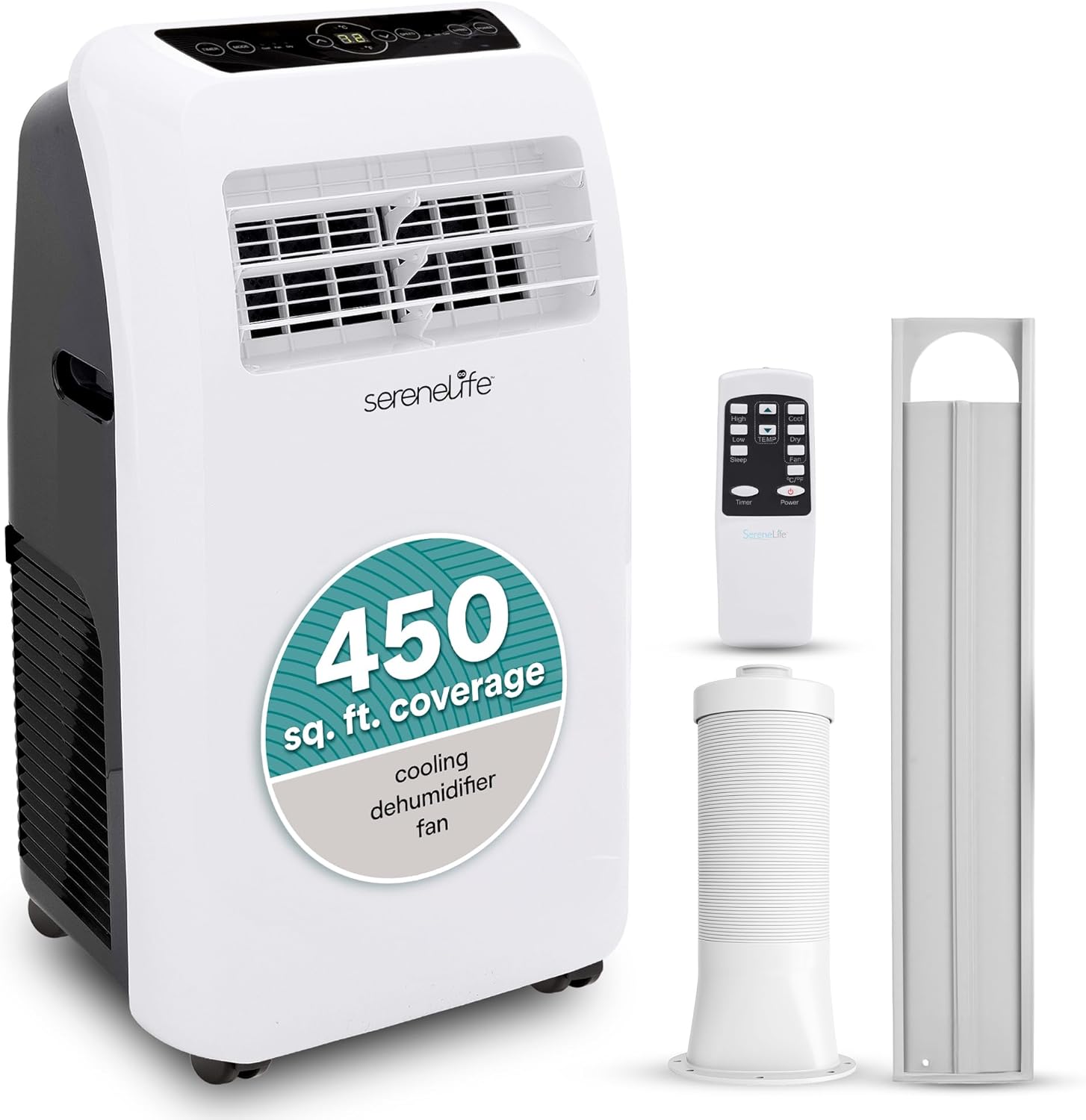 12000 BTU Portable Air Conditioner with Cooling, Fan, Dehumidifier, Remote Control & 24-Hour Timer