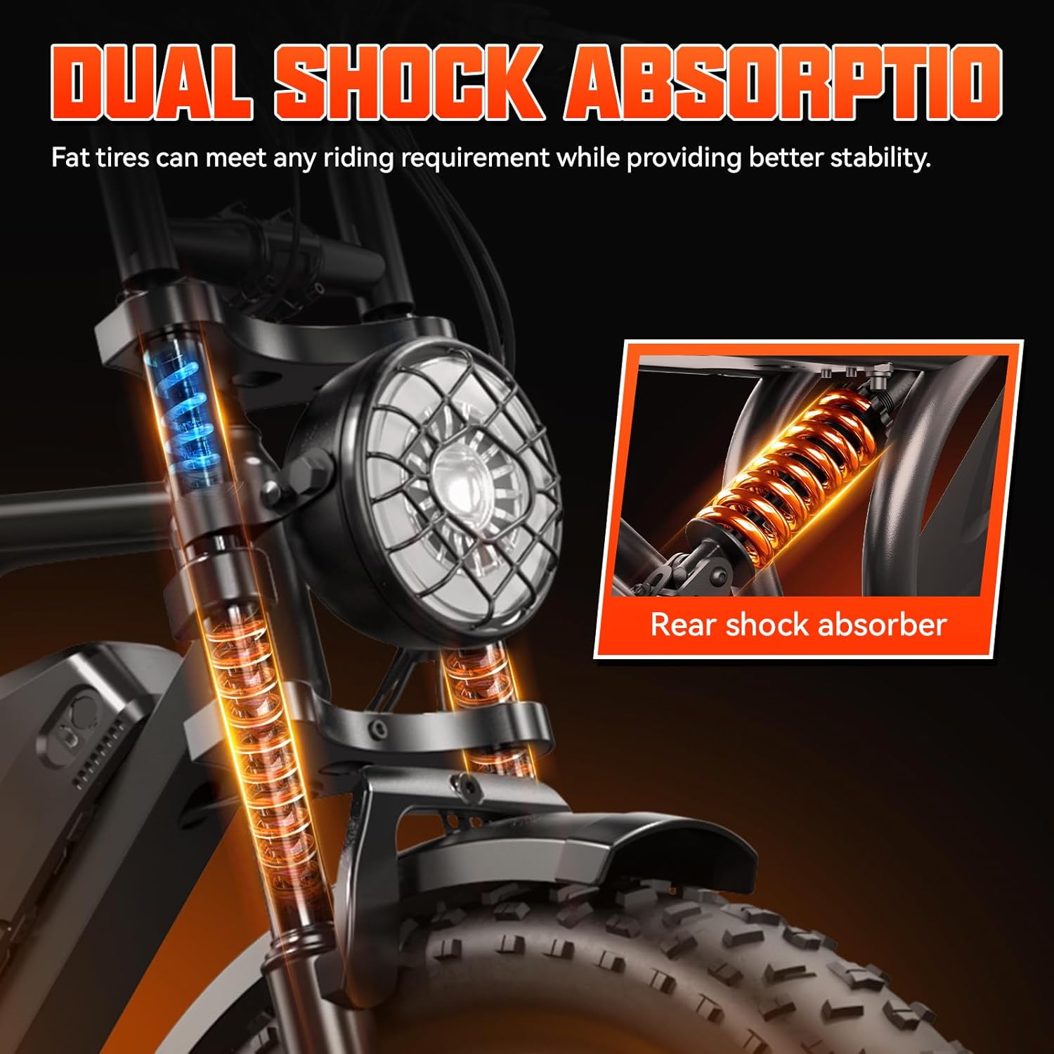 Electric Bike for Adults, 1500W Peak Ebike, 48V 15AH Waterproof Removable Battery, 7 Speed, 30 MPH Max, 20" Electric Off-Road Bike,UL 2849 Certification