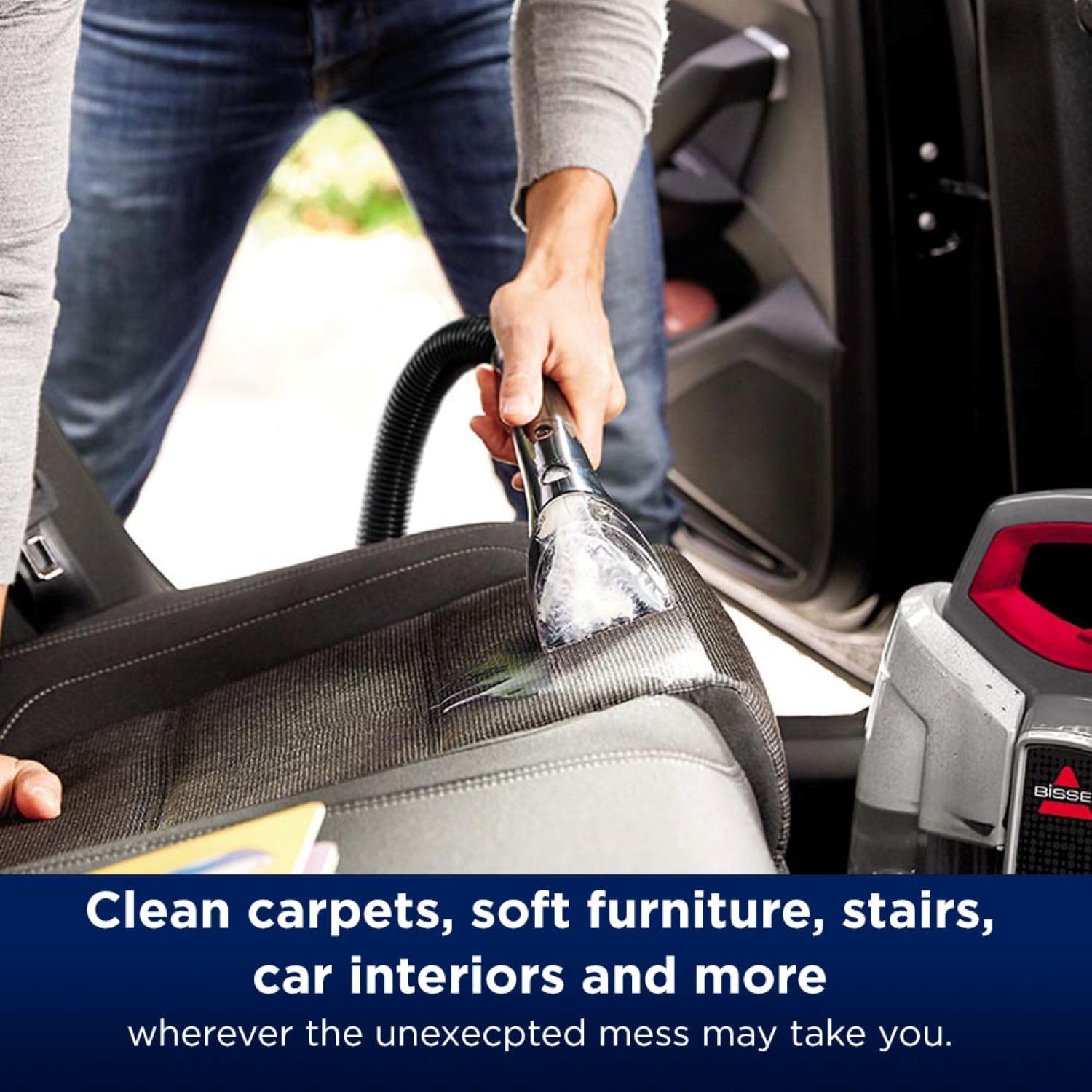 BISSELL SpotClean ProHeat, Carpet Cleaner with HeatWave Technology, Portable Spot Cleaner, Powerful Upholstery Cleaner with 330W Motor, Carpet Stain Remover for Carpets, Sofa Cleaner & Car, 36981