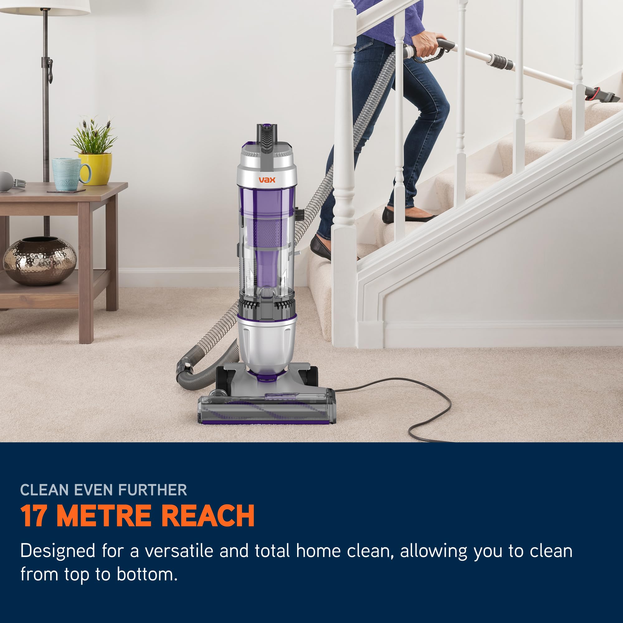 Corded Upright Vacuum Cleaner with Pet Tool, Multi-Cyclonic Suction, 17m Reach, 1.5L Capacity