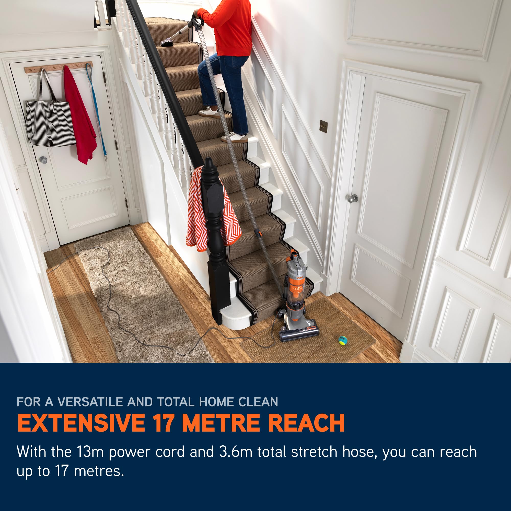 Corded Upright Vacuum Cleaner with Pet Tool, Multi-Cyclonic Suction, 17m Reach, 1.5L Capacity