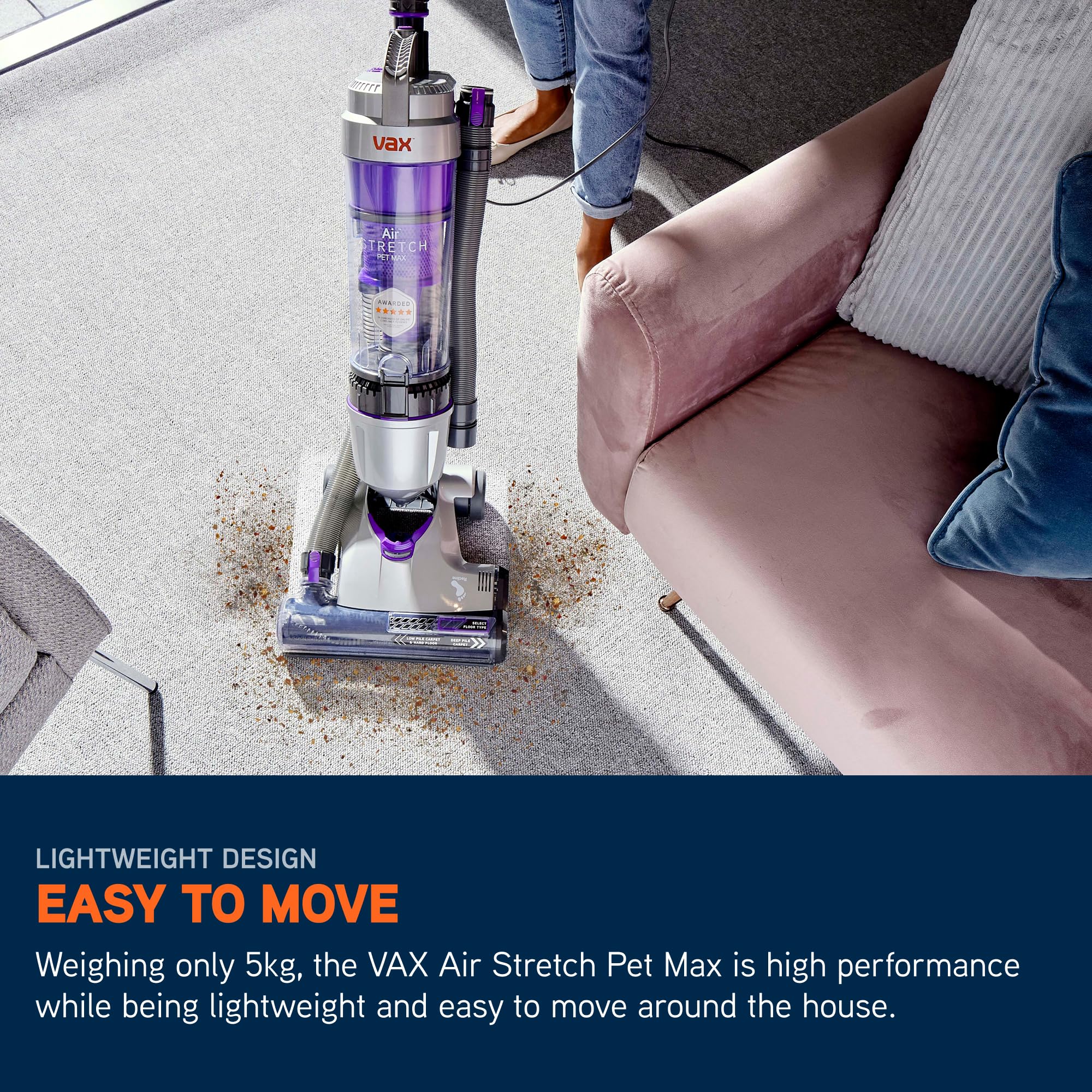 Corded Upright Vacuum Cleaner with Pet Tool, Multi-Cyclonic Suction, 17m Reach, 1.5L Capacity