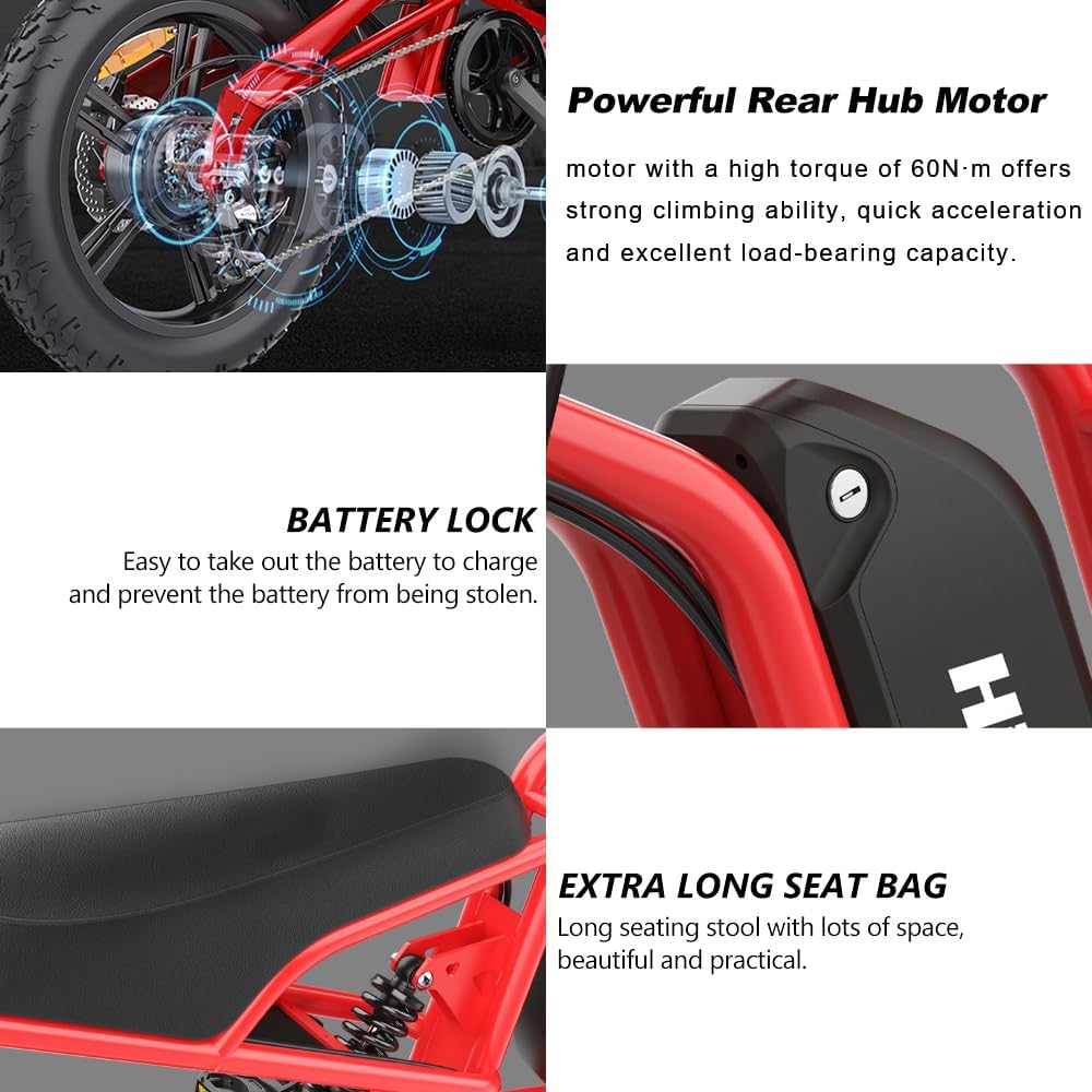 Electric Bike for Adults, 48V 15.6Ah Removable Battery, 7-Speed Electric Mountain Bike with LCD Display