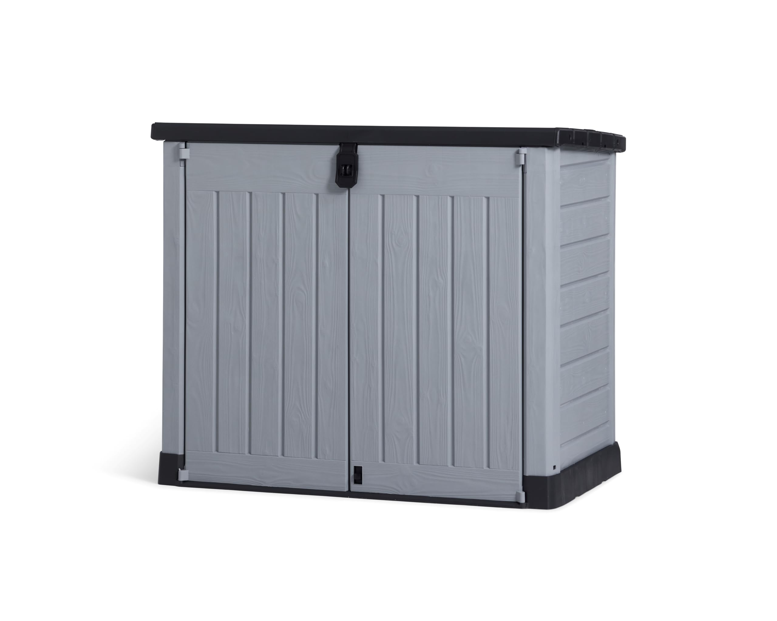 Keter Store It Out Pro Outdoor Garden Furniture Storage Shed Beige with Brown Lid Fade Free All Weather Resistant Safe and Secure Zero Maintenance 5 year Warranty