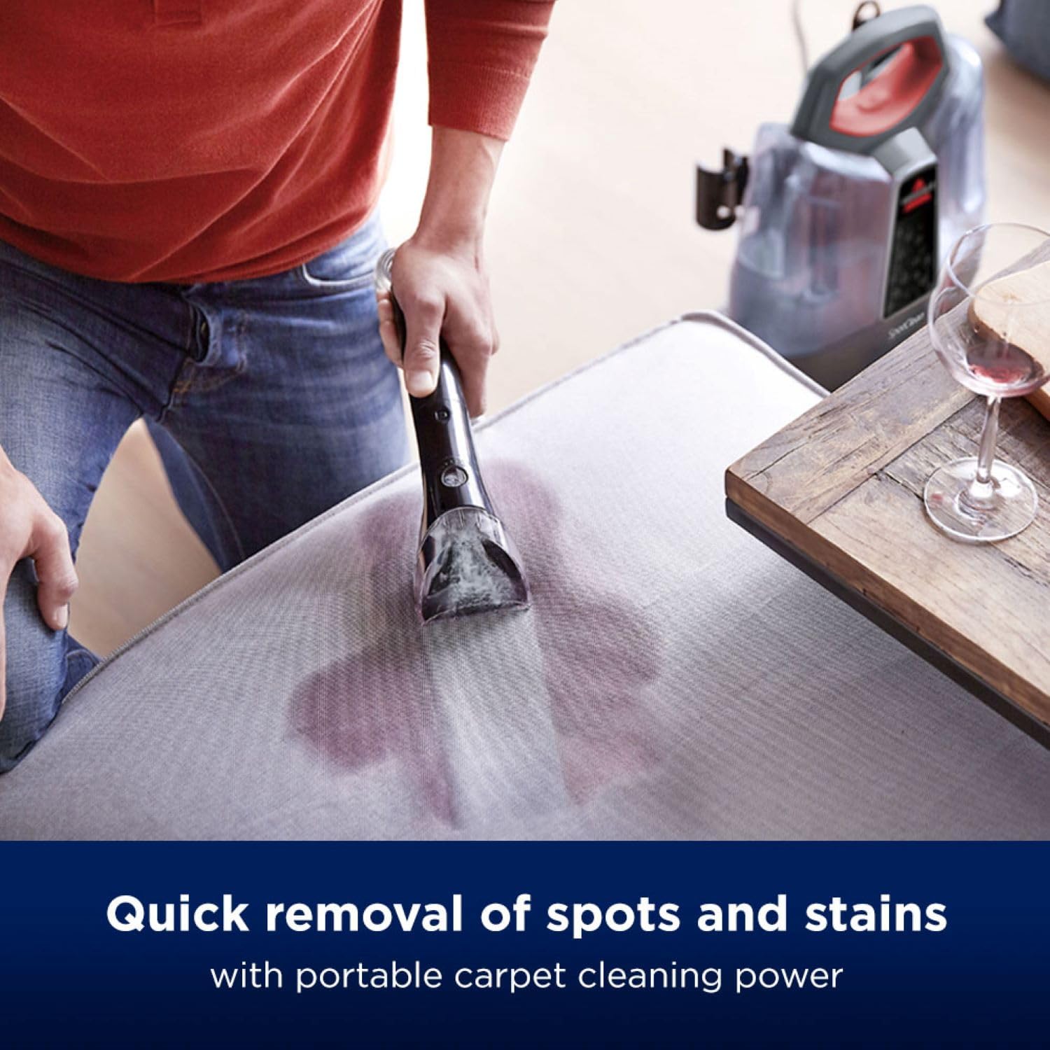 BISSELL SpotClean ProHeat, Carpet Cleaner with HeatWave Technology, Portable Spot Cleaner, Powerful Upholstery Cleaner with 330W Motor, Carpet Stain Remover for Carpets, Sofa Cleaner & Car, 36981