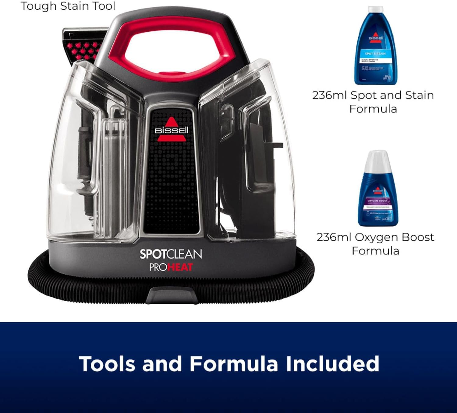 BISSELL SpotClean ProHeat, Carpet Cleaner with HeatWave Technology, Portable Spot Cleaner, Powerful Upholstery Cleaner with 330W Motor, Carpet Stain Remover for Carpets, Sofa Cleaner & Car, 36981