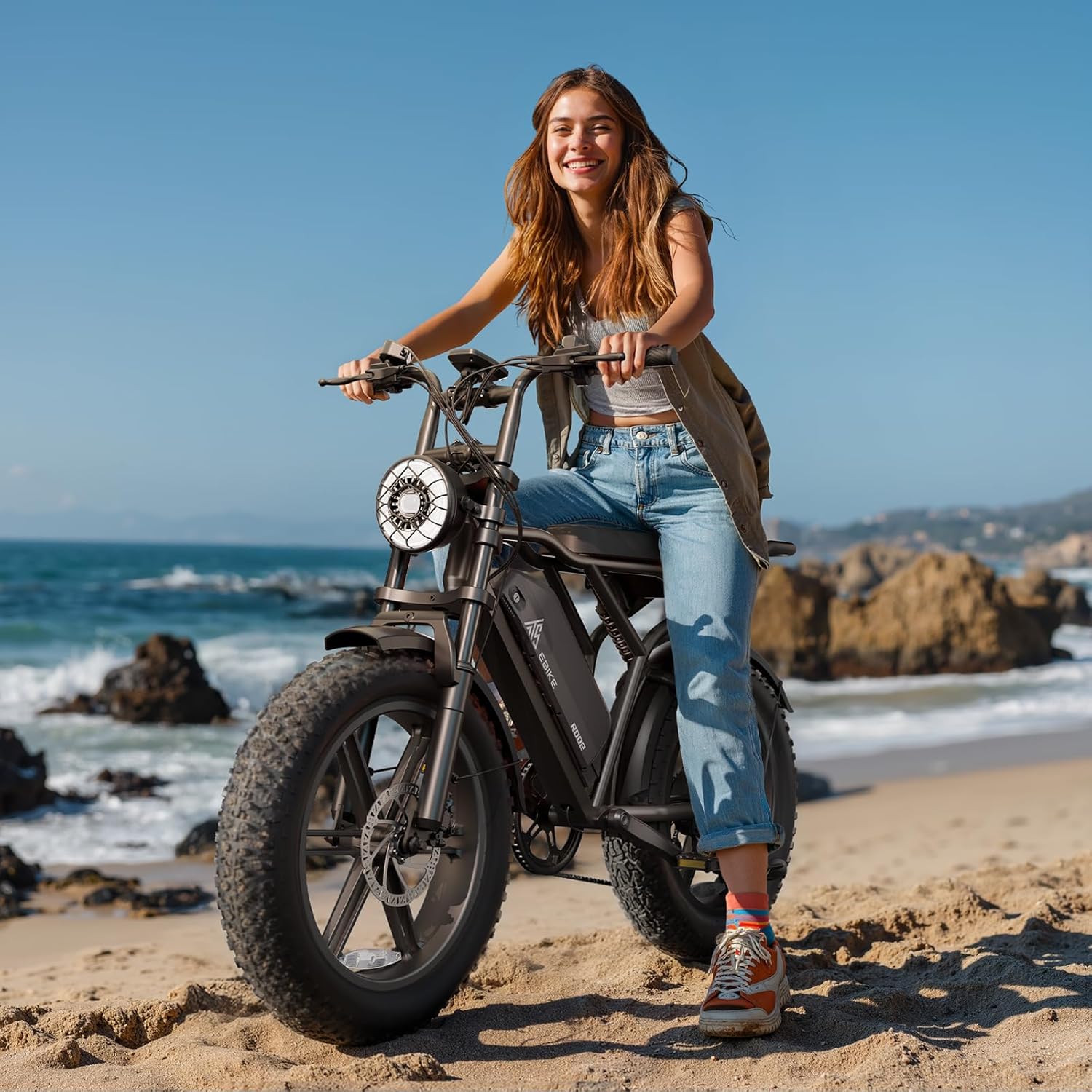 TST Electric Bike for Adults, 1500W Peak Motor 28 MPH 60/100 Miles Fat Tire Ebike with 48V 15Ah/25Ah Removable Battery, 20" Electric Dirt Bike Hydraulic Suspension and 7-Speed