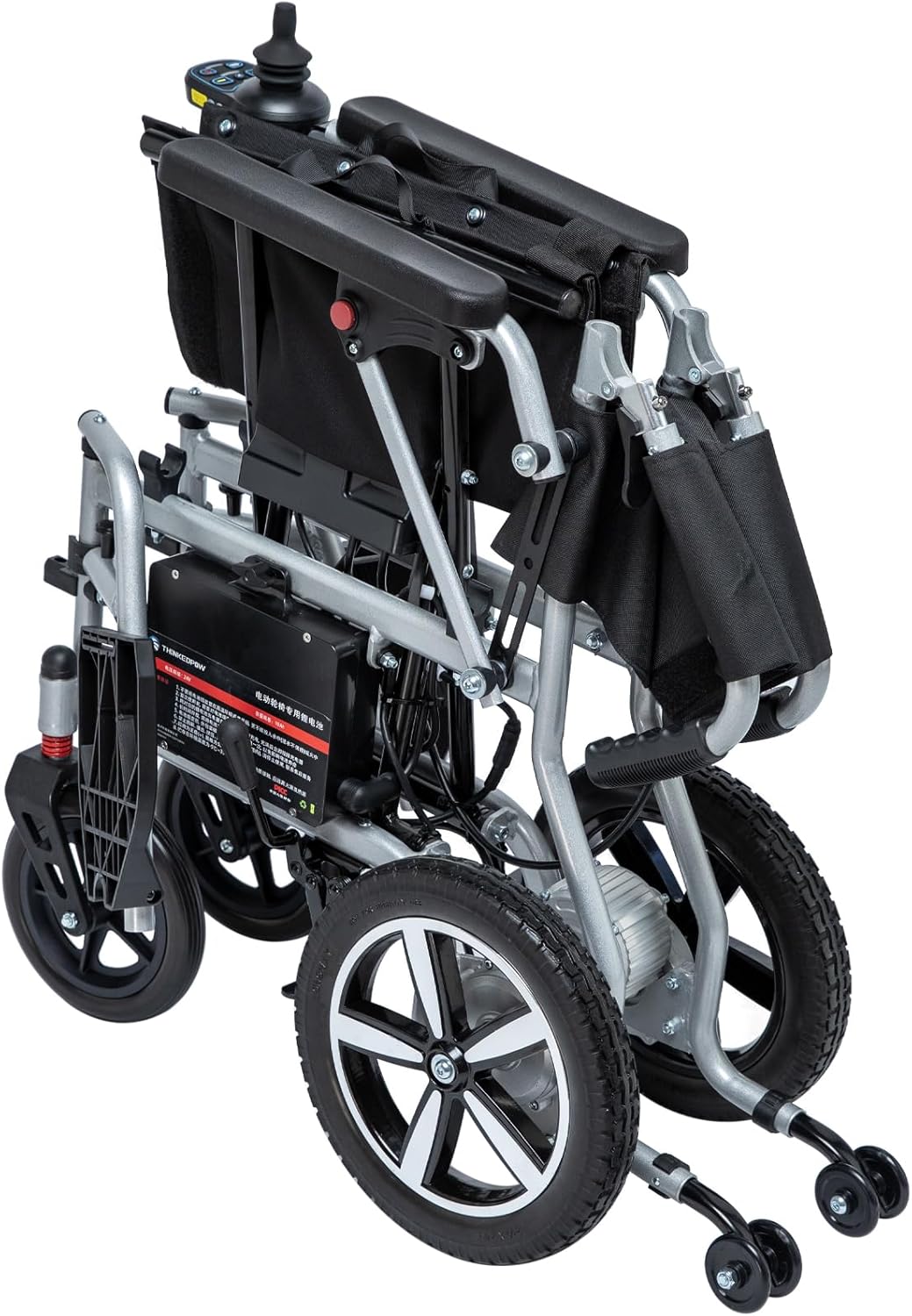 Lightweight Electric Wheelchair Only 33lb Foldable Power Chair for Adults, All-Terrain Motorized Wheelchair with One-Click Mute, SOS Alert Button, Removable Battery, 220lb Capacity