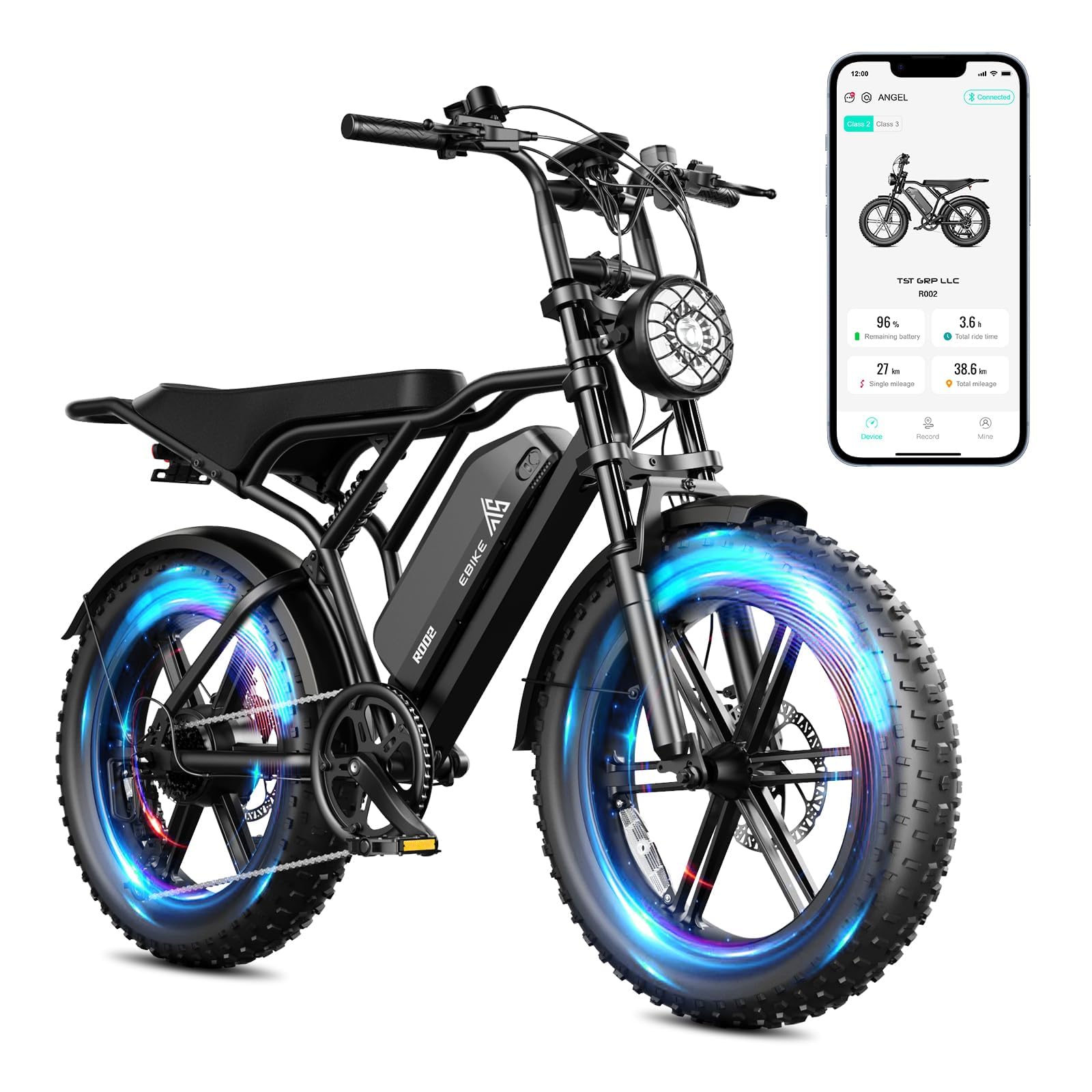 TST Electric Bike for Adults, 1500W Peak Motor 28 MPH 60/100 Miles Fat Tire Ebike with 48V 15Ah/25Ah Removable Battery, 20" Electric Dirt Bike Hydraulic Suspension and 7-Speed