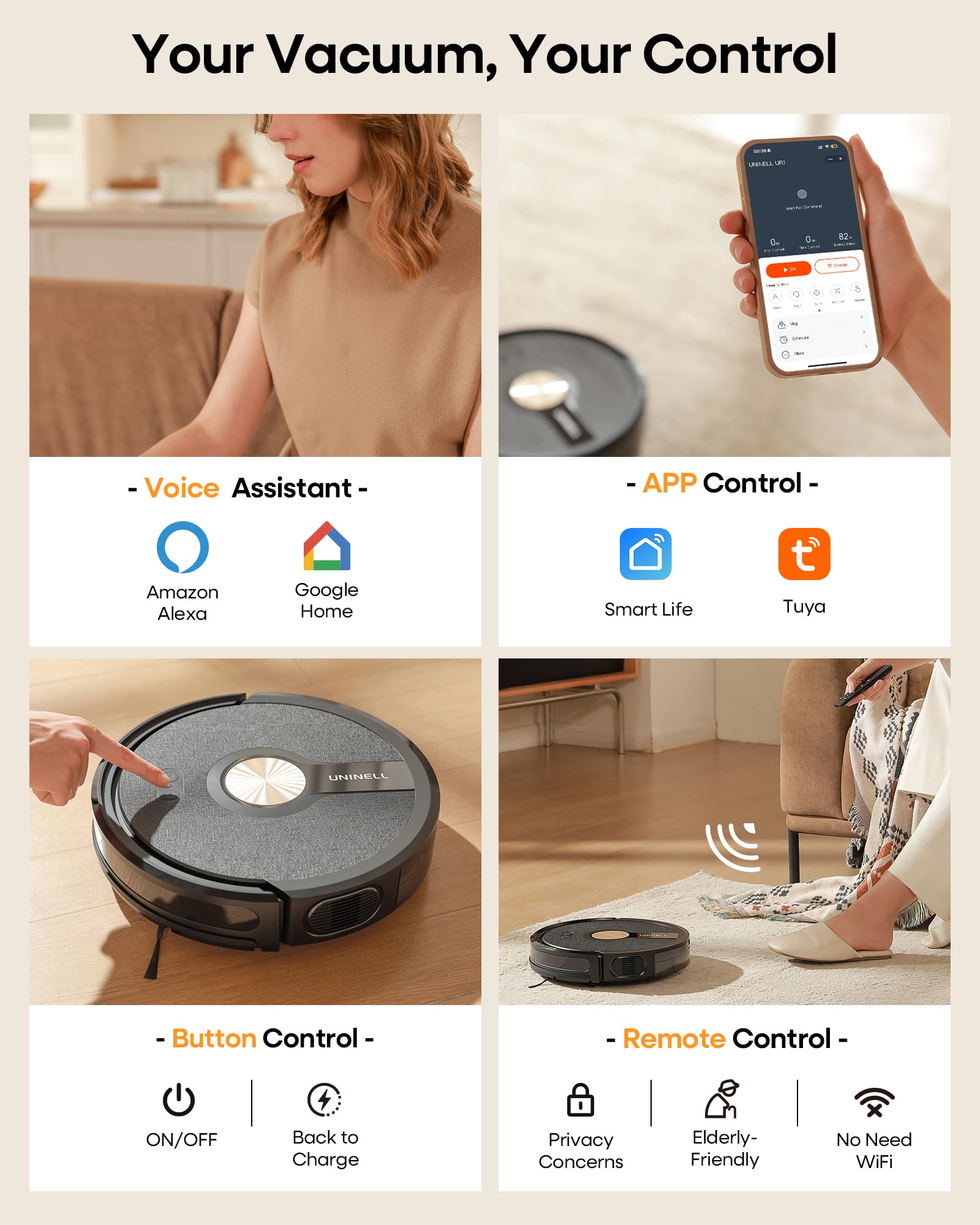 Robot Vacuum Cleaner and Mop 5000Pa Suction Smart Navigation Alexa App Control 180 Min Runtime Black