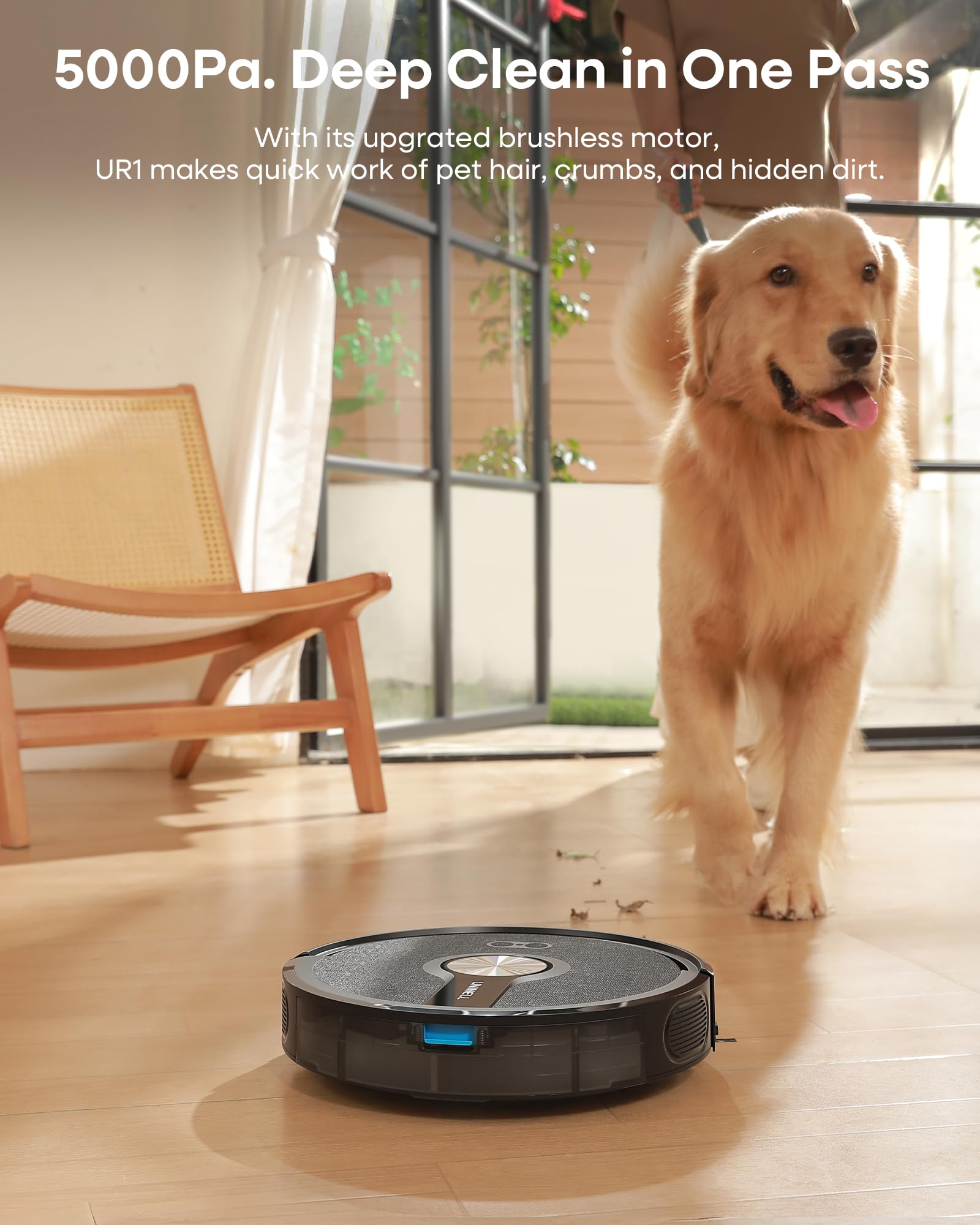 Robot Vacuum Cleaner and Mop 5000Pa Suction Smart Navigation Alexa App Control 180 Min Runtime Black