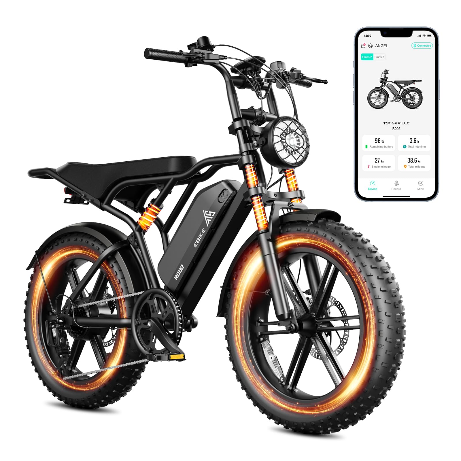 TST Electric Bike for Adults, 1500W Peak Motor 28 MPH 60/100 Miles Fat Tire Ebike with 48V 15Ah/25Ah Removable Battery, 20" Electric Dirt Bike Hydraulic Suspension and 7-Speed