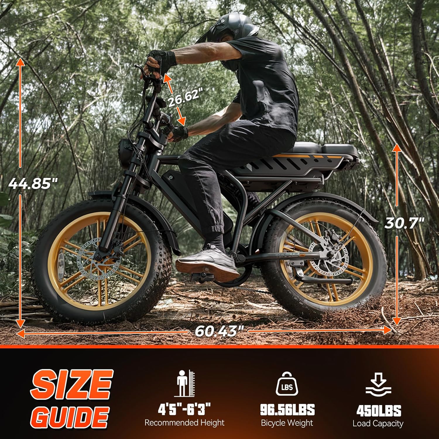 Electric Bike for Adults, 1500W Peak Ebike, 48V 15AH Waterproof Removable Battery, 7 Speed, 30 MPH Max, 20" Electric Off-Road Bike,UL 2849 Certification