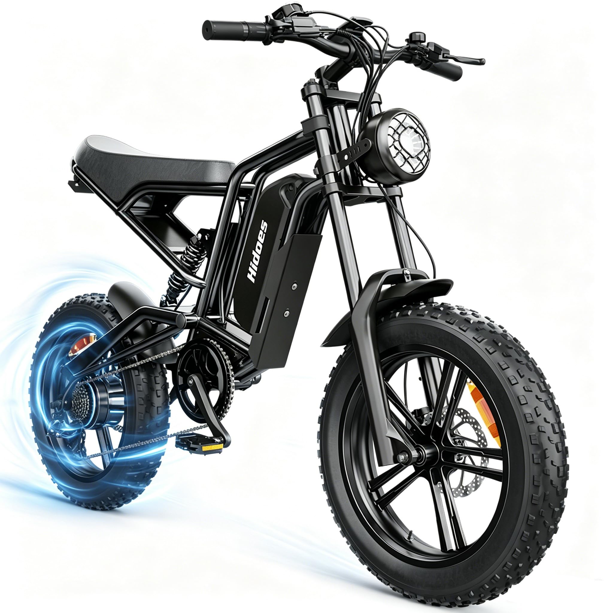 20" Fat Tire Electric Bike for Adults, 48V 15.6Ah Removable Battery, 80KM Range, 7-Speed E-Bike with Dual Suspension