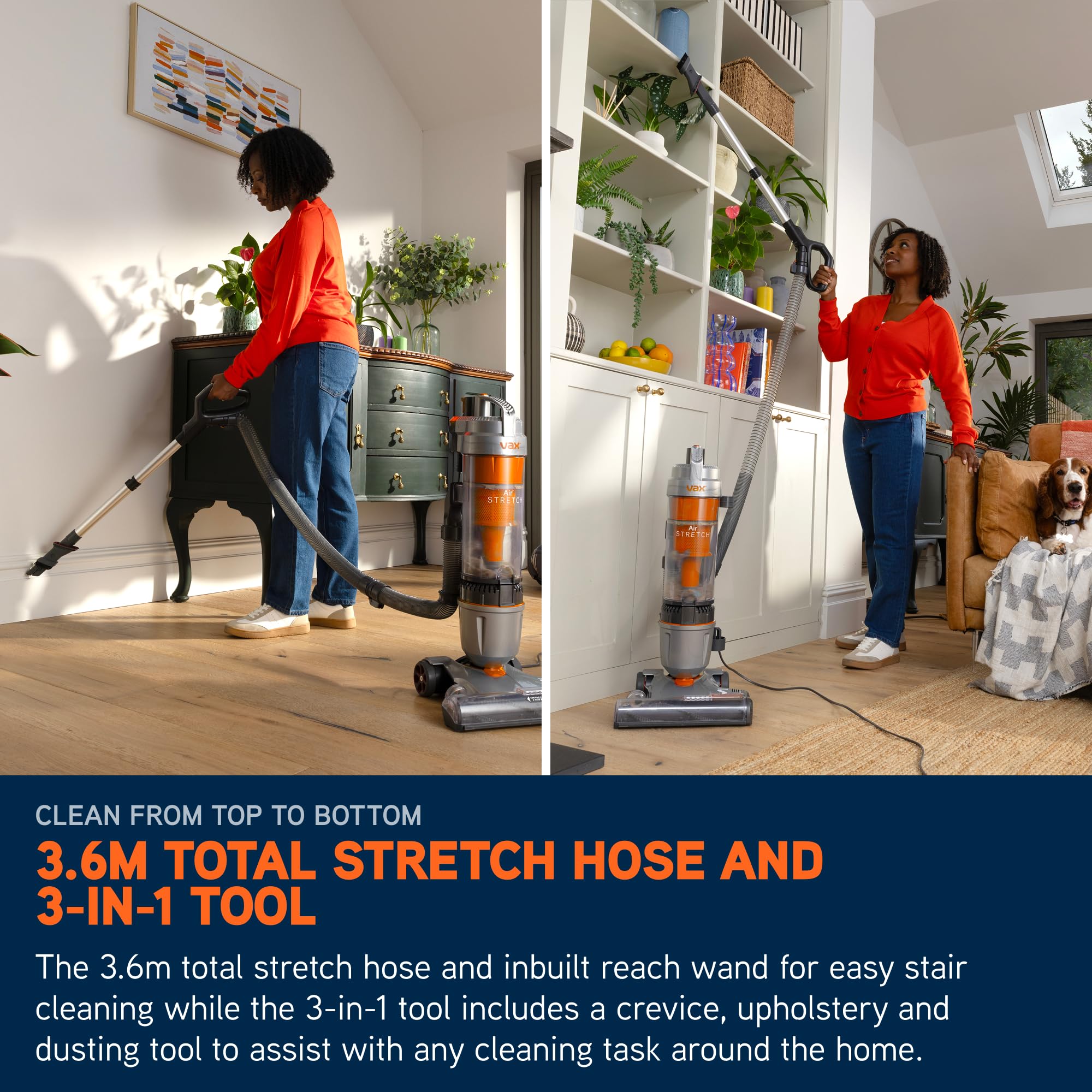 Corded Upright Vacuum Cleaner with Pet Tool, Multi-Cyclonic Suction, 17m Reach, 1.5L Capacity