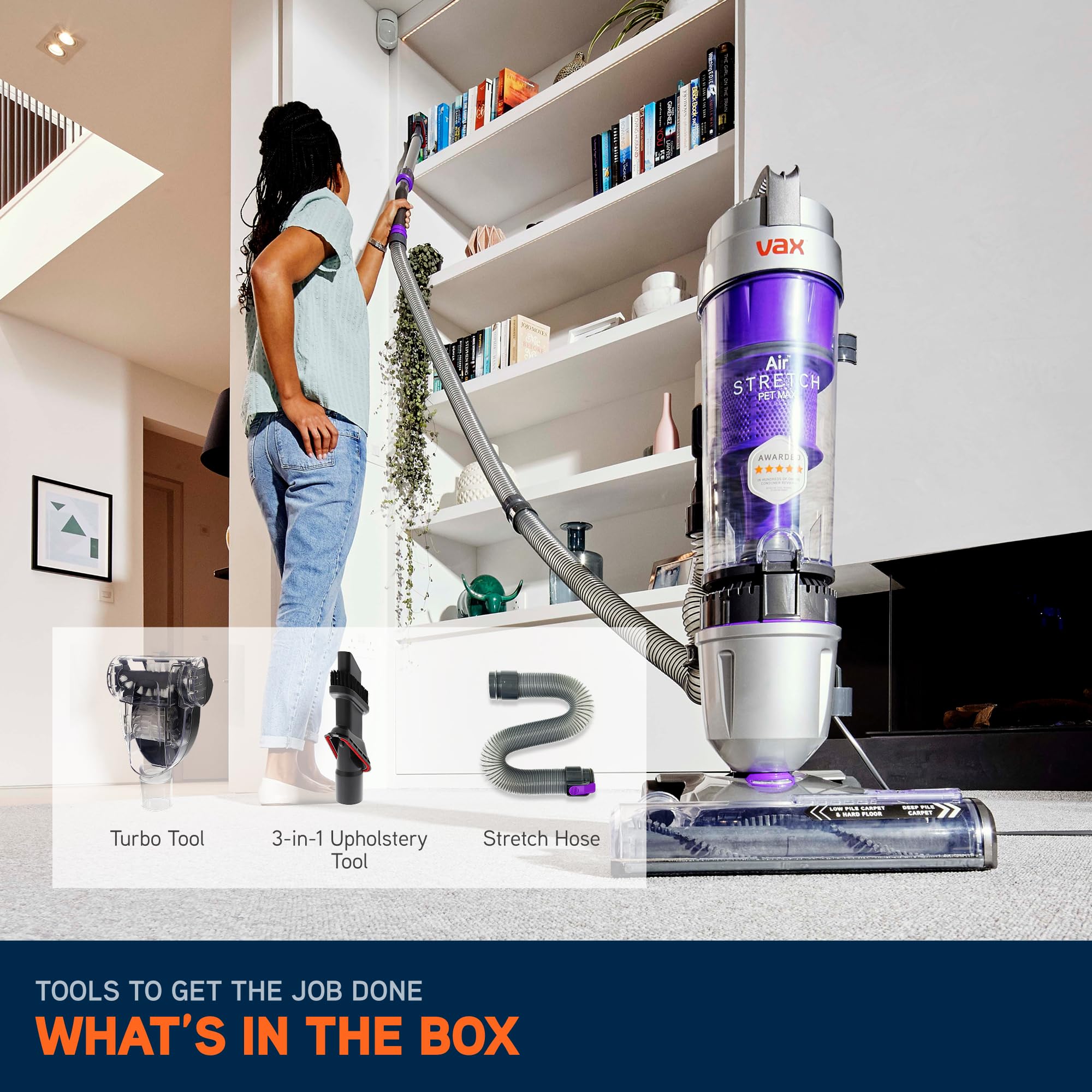 Corded Upright Vacuum Cleaner with Pet Tool, Multi-Cyclonic Suction, 17m Reach, 1.5L Capacity
