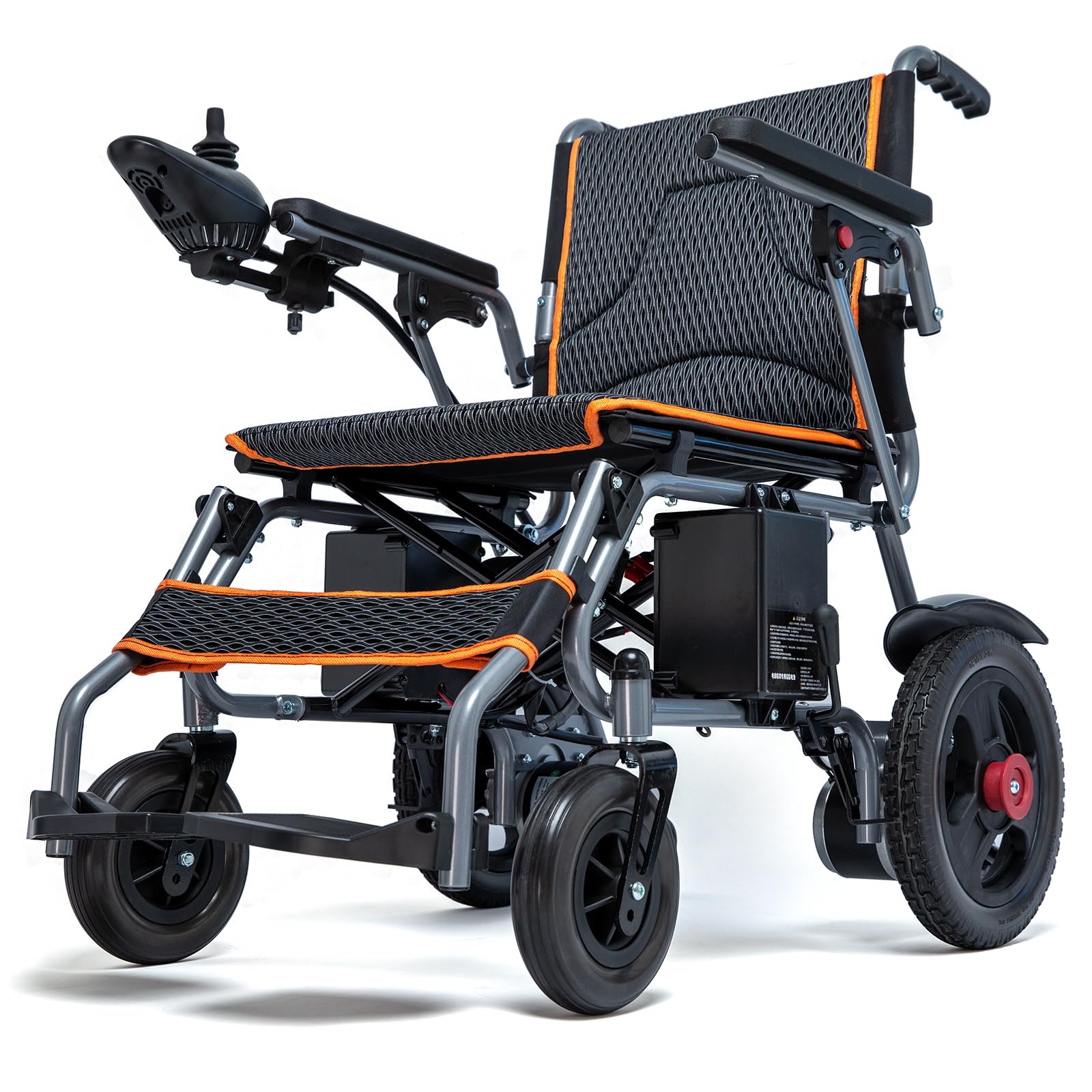 Lightweight Electric Wheelchair Only 33lb Foldable Power Chair for Adults, All-Terrain Motorized Wheelchair with One-Click Mute, SOS Alert Button, Removable Battery, 220lb Capacity
